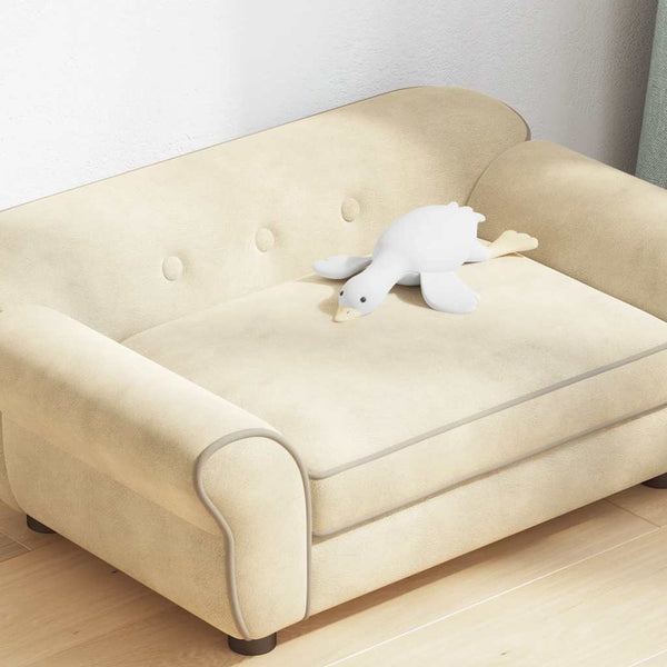 Hundesofa Creme 72x45x30 cm Plüsch