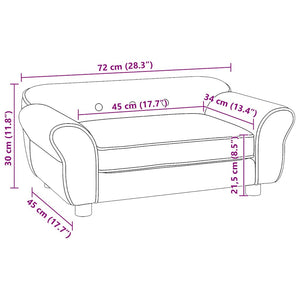 Hundesofa Türkis 72x45x30 cm Plüsch
