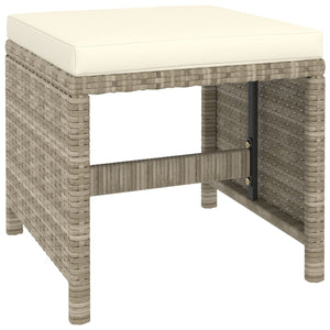 6-tlg. Garten-Essgruppe mit Auflagen Poly Rattan Beige