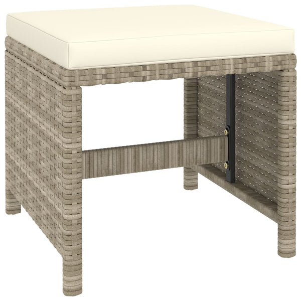 6-tlg. Garten-Essgruppe mit Auflagen Poly Rattan Beige