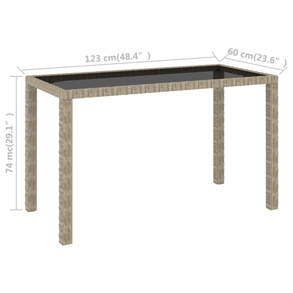 6-tlg. Garten-Essgruppe mit Auflagen Poly Rattan Beige
