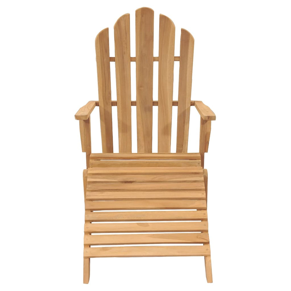 Adirondack-Stuhl mit Fußteil Massivholz Teak