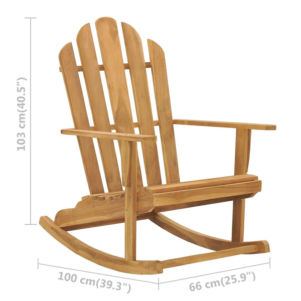 vidaXL Fauteuil à bascule Adirondack en bois de teck massif