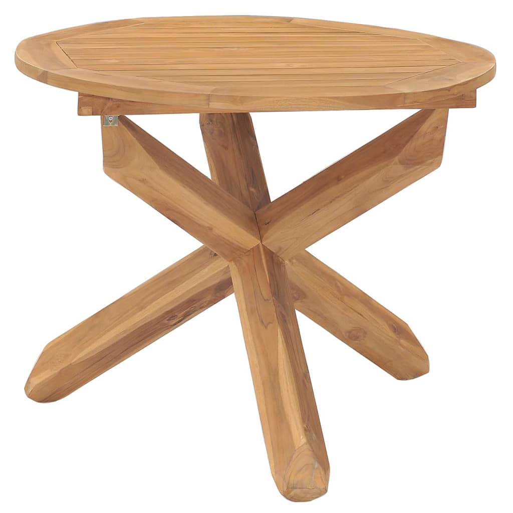 vidaXL Table de salle à manger de jardin Ø 90 x 75 cm teck massif