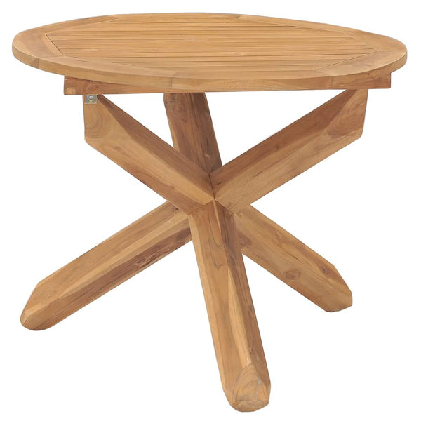 vidaXL Table de salle à manger de jardin Ø 90 x 75 cm teck massif