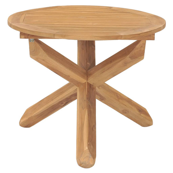 vidaXL Table de salle à manger de jardin Ø 90 x 75 cm teck massif