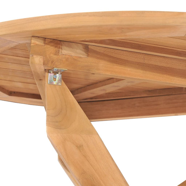 vidaXL Table de salle à manger de jardin Ø 90 x 75 cm teck massif