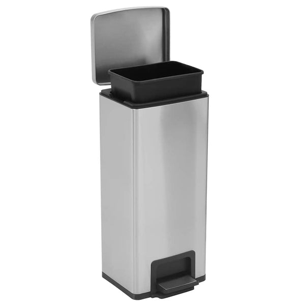Mülleimer mit Pedal Anti-Fingerabdruck 30 L Silbern Edelstahl