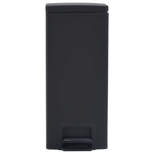 Mülleimer mit Pedal Anti-Fingerabdruck 30 L Schwarz Edelstahl