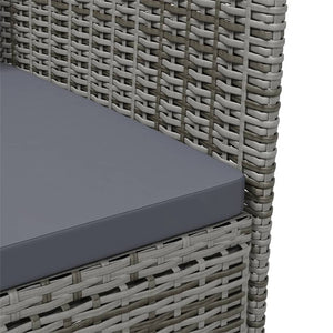 Garten-Essstühle 2 Stk. Poly Rattan Grau
