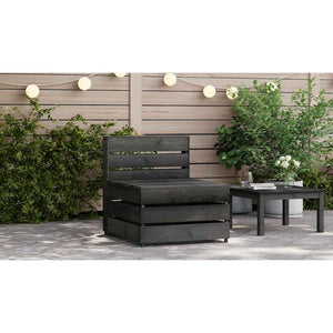 Garten-Mittelsofa aus Paletten Grau Kiefernholz Imprägniert