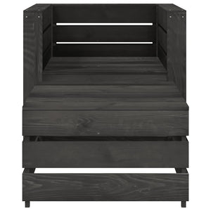 2-tlg. Garten-Paletten-Lounge-Set Kiefernholz Grau Imprägniert