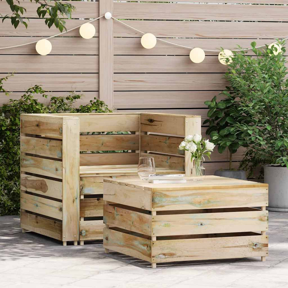 2-tlg. Garten-Lounge-Set aus Paletten Imprägniertes Kiefernholz