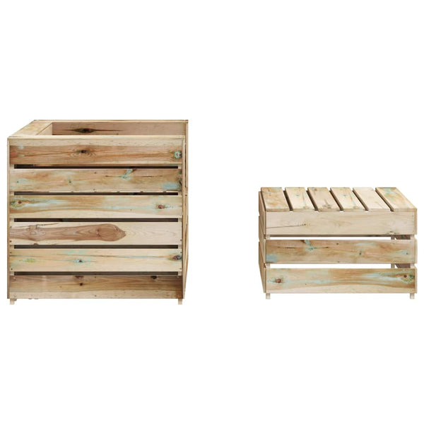 2-tlg. Garten-Lounge-Set aus Paletten Imprägniertes Kiefernholz