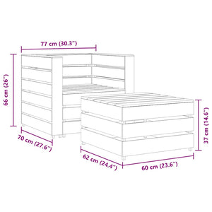 2-tlg. Garten-Lounge-Set aus Paletten Imprägniertes Kiefernholz