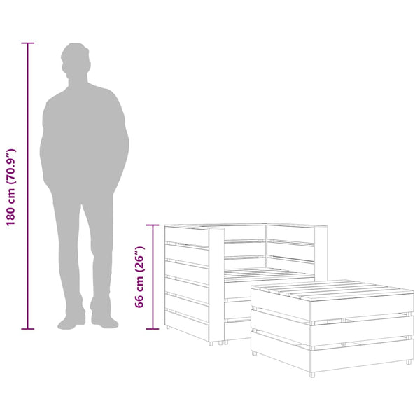 2-tlg. Garten-Lounge-Set aus Paletten Imprägniertes Kiefernholz