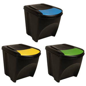 Stapelbare Mülleimer 3 Stk. Anthrazit 75 L