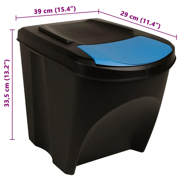 Stapelbare Mülleimer 3 Stk. Anthrazit 75 L
