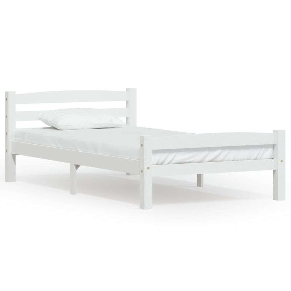 vidaXL Solid Wood Bed White Pine 100x200 cm