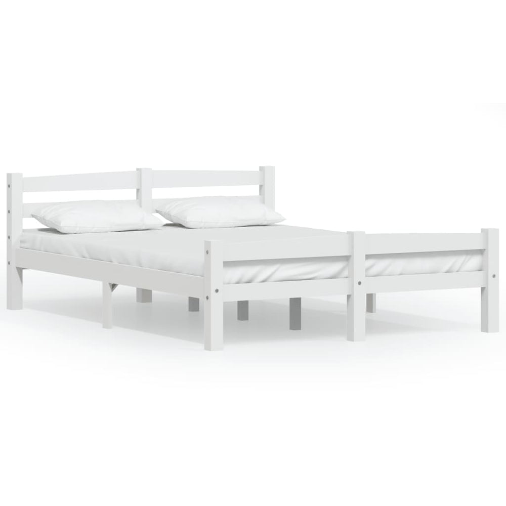 vidaXL Solid Pine Bed White 140x200 cm