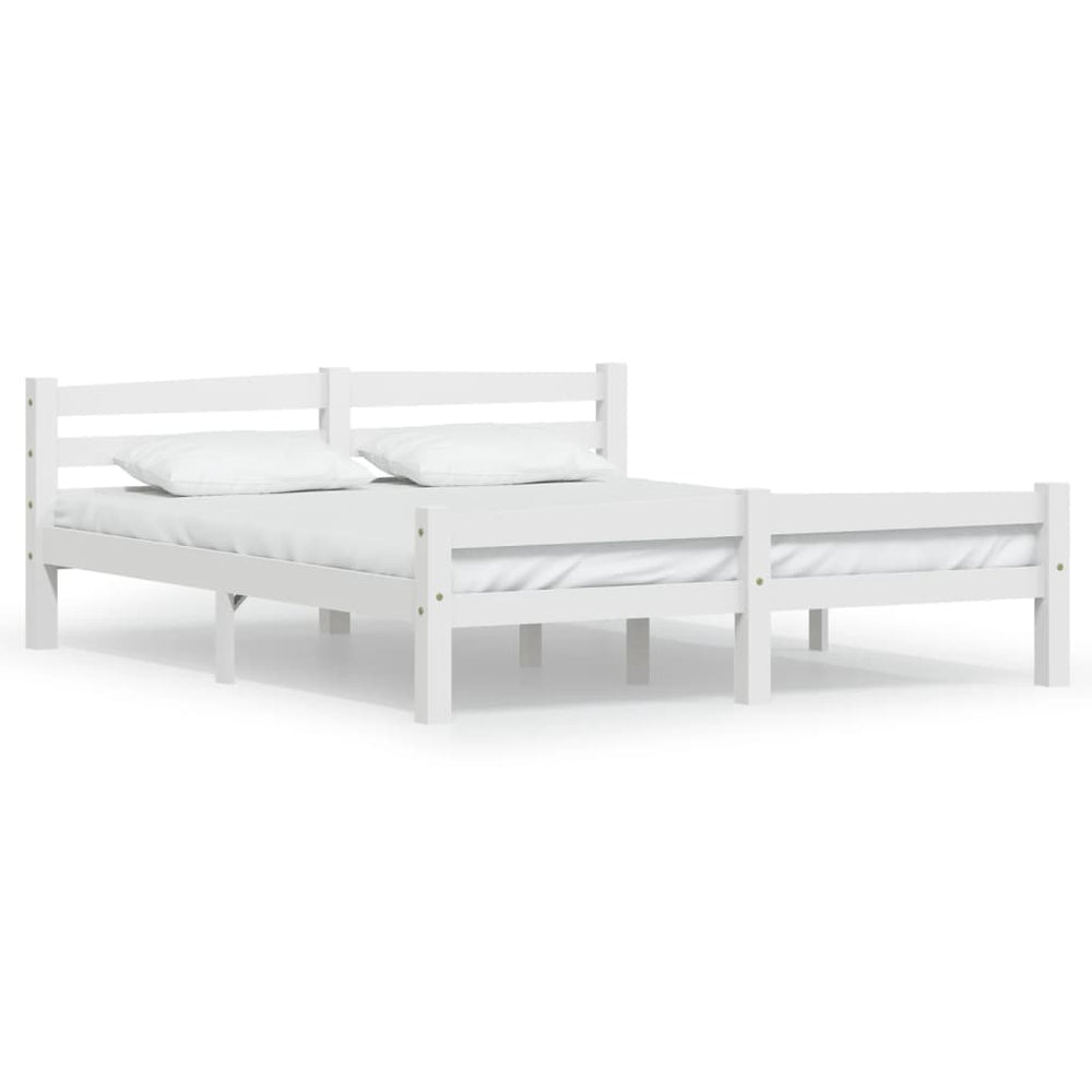 vidaXL Solid Pine Bed White 160x200 cm