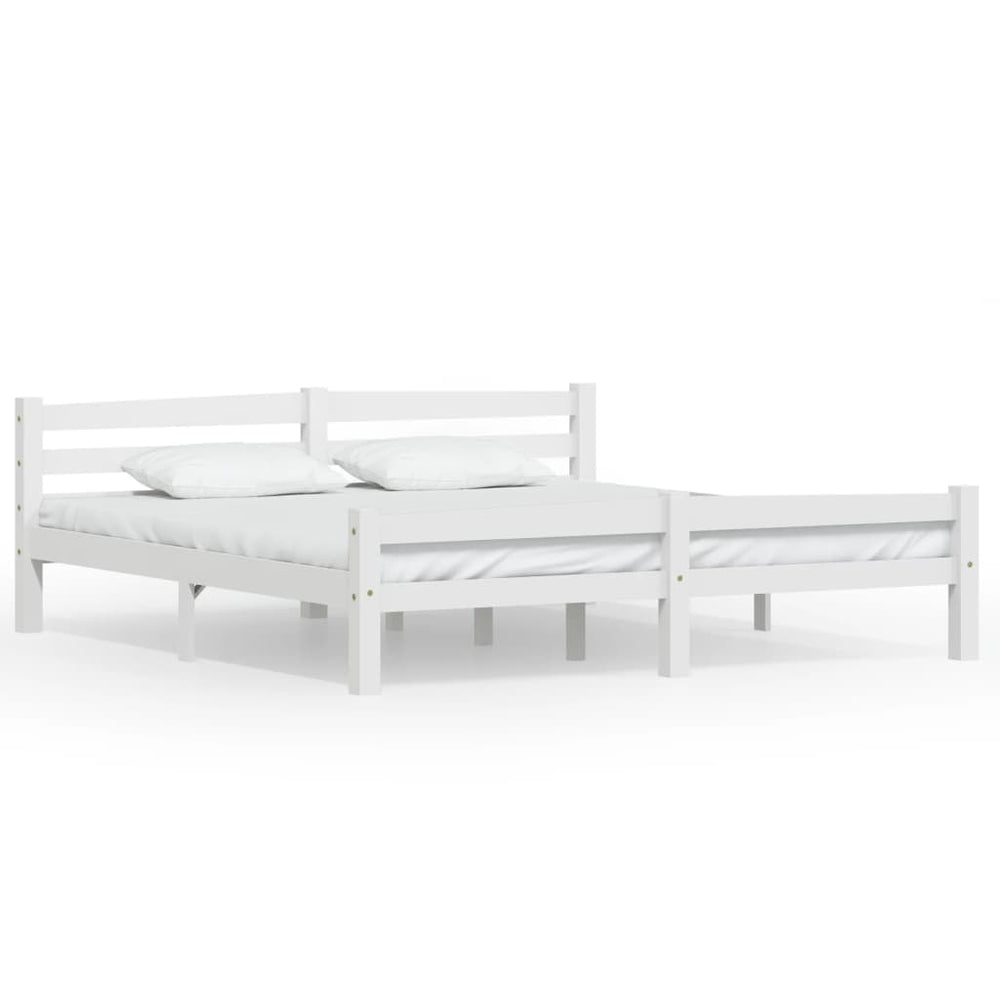 vidaXL Solid Pine Bed White 180x200 cm