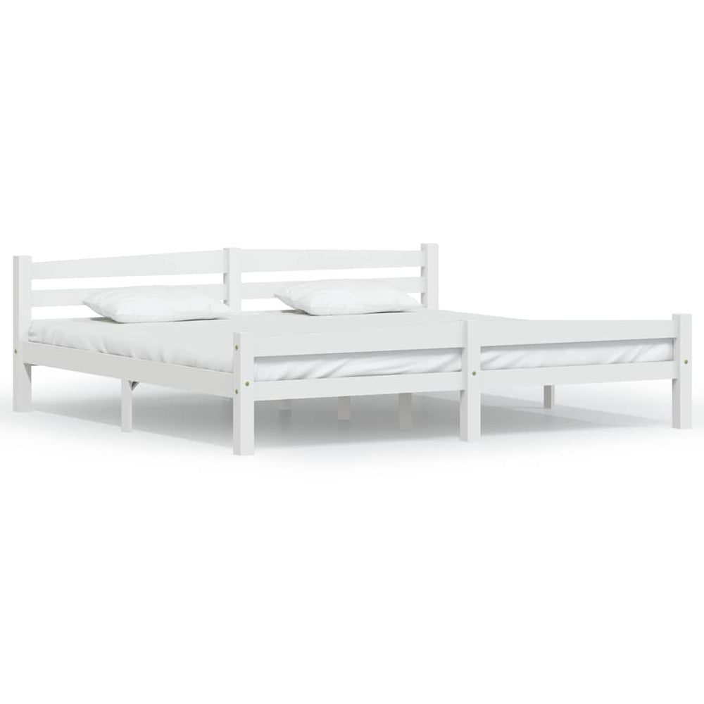 vidaXL Lit en bois massif blanc pin 200x200 cm