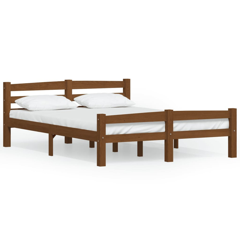 vidaXL Solid Wood Bed Honey Brown Pine 120x200 cm