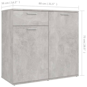 Betongraues Sideboard 80 cm