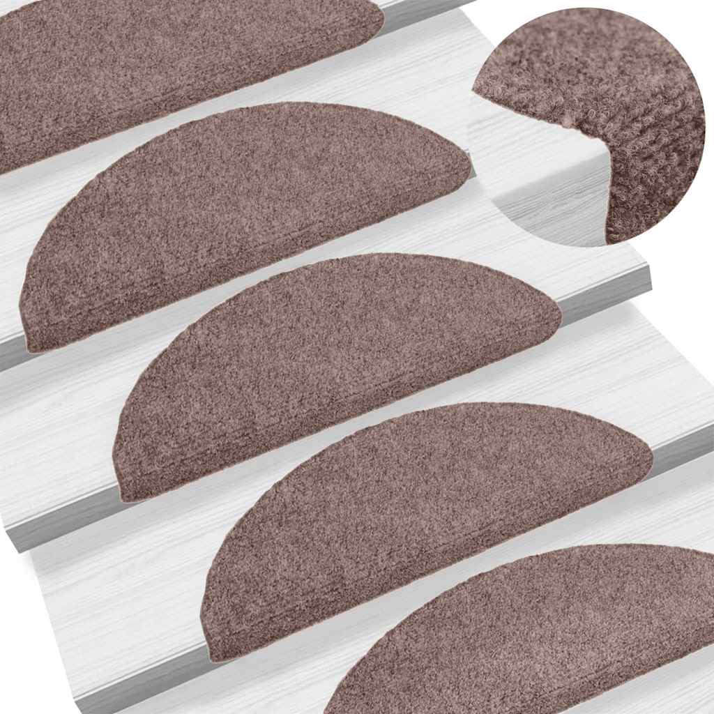 Stufenmatten Selbstklebend 5 Stk. 56x17x3 cm Hellbraun Halbrund
