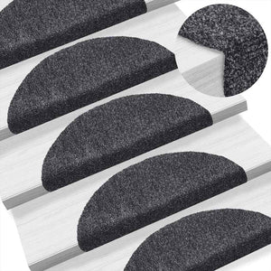Stufenmatten Selbstklebend 5 Stk. 56x17x3 cm Dunkelgrau Halbrund