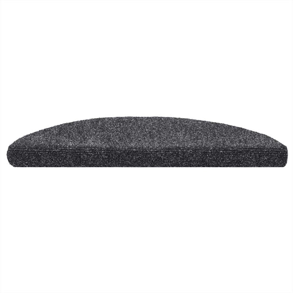 Stufenmatten Selbstklebend 10 Stk. 56x17x3 cm Dunkelgrau Halbrund