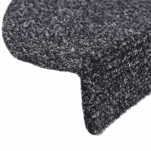 Stufenmatten Selbstklebend 10 Stk. 56x17x3 cm Dunkelgrau Halbrund