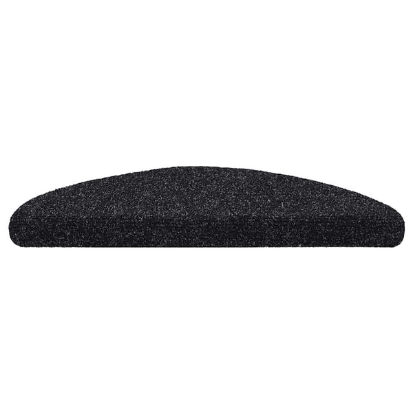 Stufenmatten Selbstklebend 5 Stk. 56x17x3 cm Schwarz Halbrund