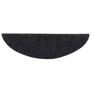 Stufenmatten Selbstklebend 5 Stk. 56x17x3 cm Schwarz Halbrund