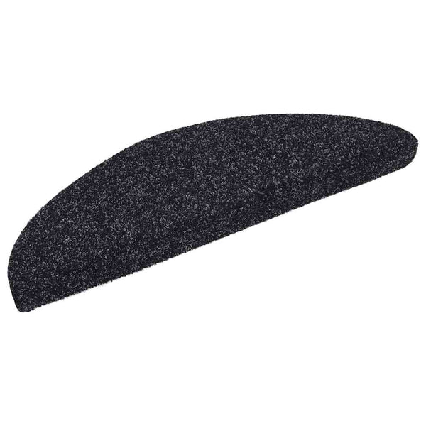 Stufenmatten Selbstklebend 10 Stk. 56x17x3 cm Schwarz Halbrund