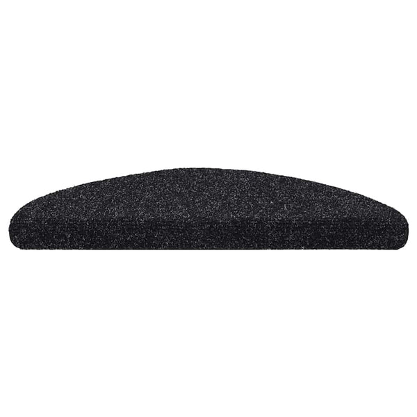 Stufenmatten Selbstklebend 10 Stk. 56x17x3 cm Schwarz Halbrund