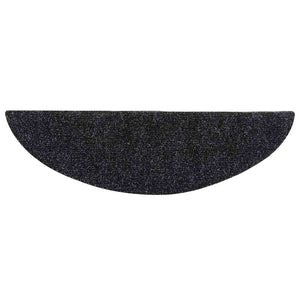Stufenmatten Selbstklebend 10 Stk. 56x17x3 cm Schwarz Halbrund