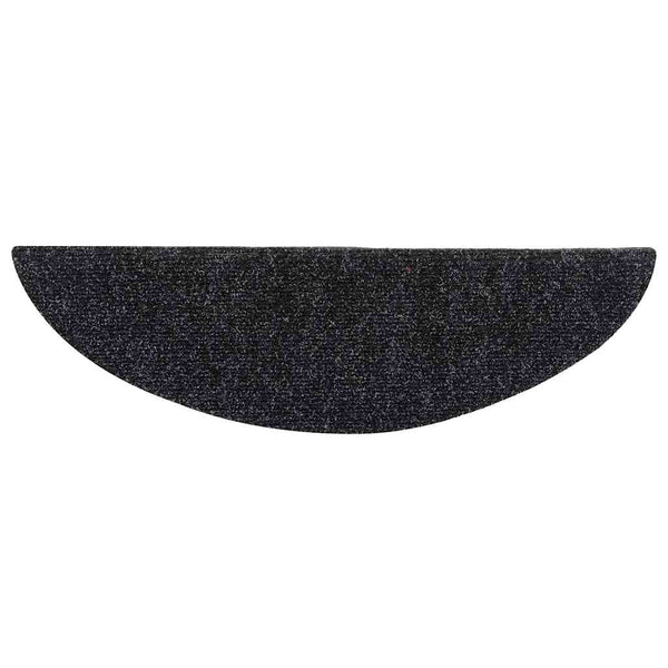 Stufenmatten Selbstklebend 10 Stk. 56x17x3 cm Schwarz Halbrund