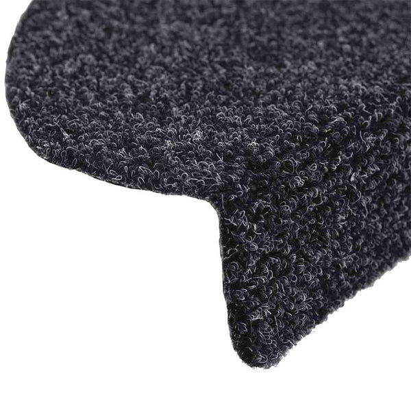 Stufenmatten Selbstklebend 10 Stk. 56x17x3 cm Schwarz Halbrund
