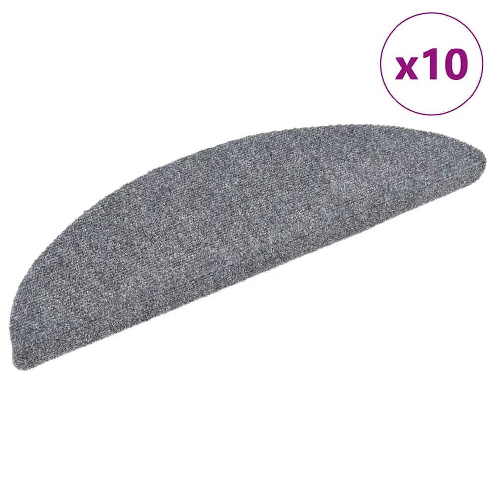 Selbstklebende Treppenmatten 10 Stk. Hellgrau 56x17x3 cm