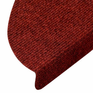 Stufenmatten Selbstklebend 10 Stk. 56x17x3 cm Bordeauxrot Halbrund