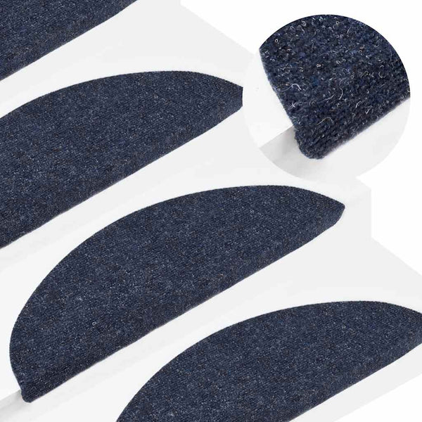 Stufenmatten Selbstklebend 10 Stk. 56x17x3 cm Blau Halbrund