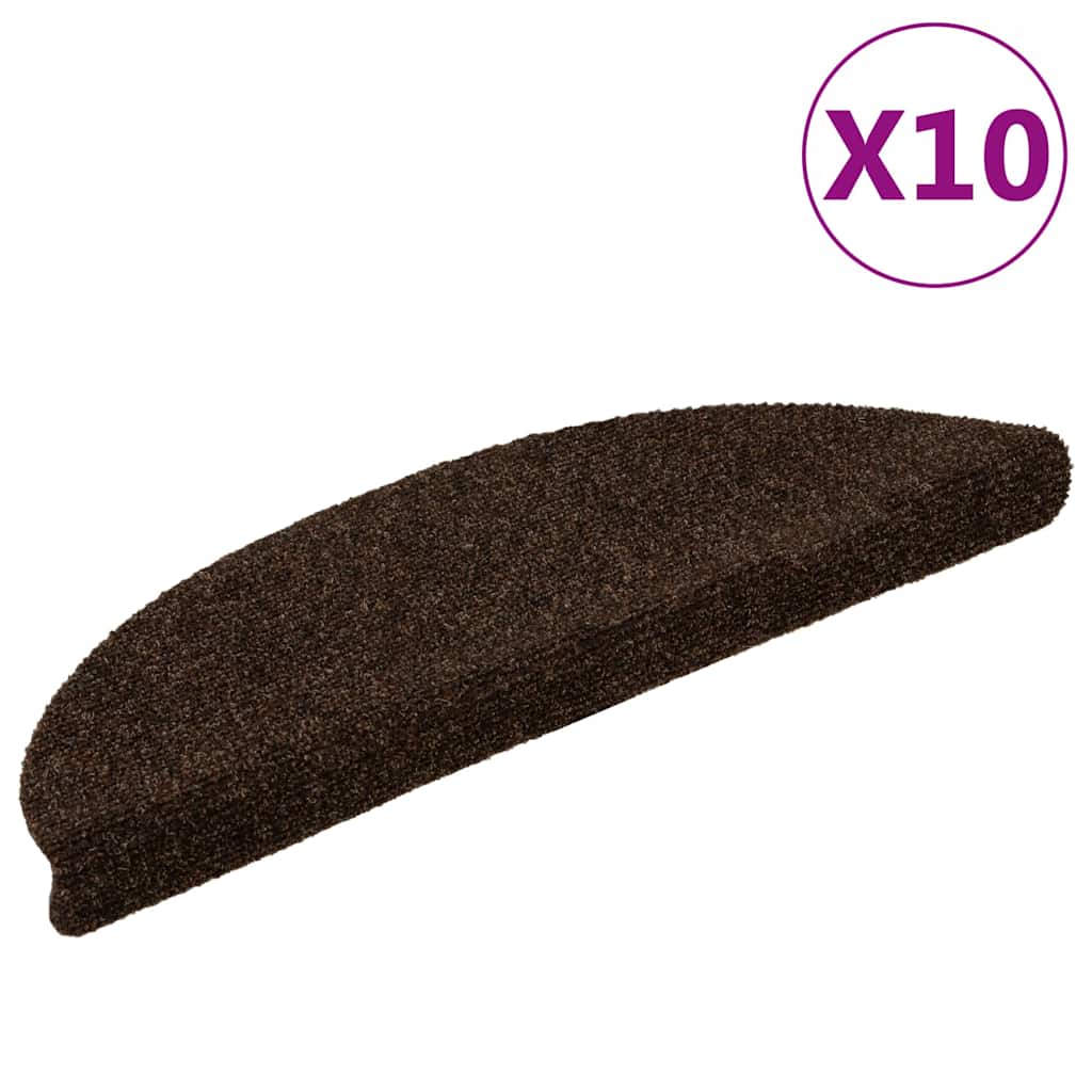 Stufenmatten Selbstklebend 10 Stk. 56x17x3 cm Braun Halbrund