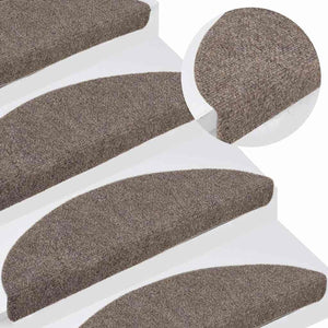 Stufenmatten Selbstklebend 5 Stk. 56x17x3 cm Beige Halbrund