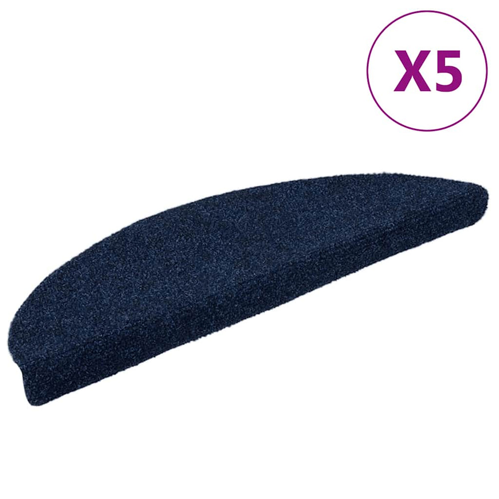 Stufenmatten Selbstklebend 5 Stk. 56x17x3 cm Marineblau Halbrund