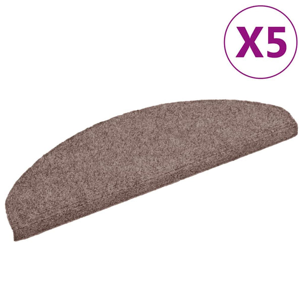 Stufenmatten Selbstklebend 5 Stk. 65x21x4 cm Hellbraun Halbrund Groß
