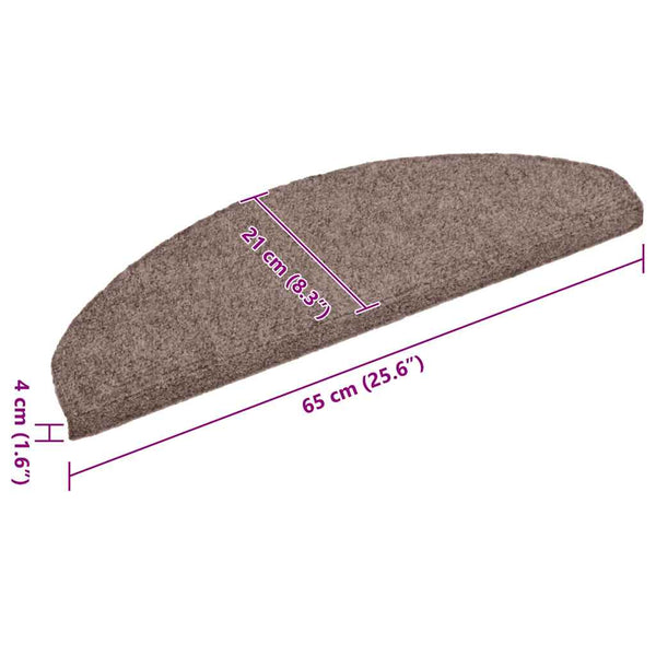 Stufenmatten Selbstklebend 5 Stk. 65x21x4 cm Hellbraun Halbrund Groß