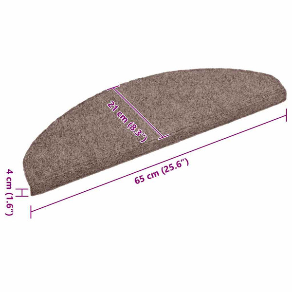 Stufenmatten Selbstklebend 10 Stk. 65x21x4 cm Hellbraun Halbrund Groß
