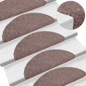Stufenmatten Selbstklebend 10 Stk. 65x21x4 cm Hellbraun Halbrund Groß